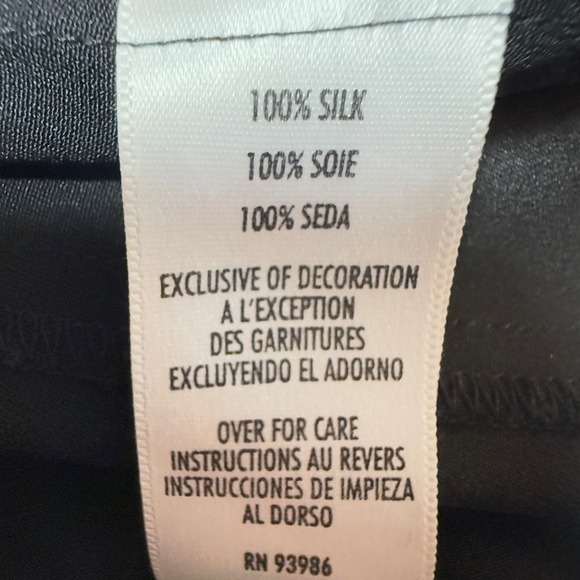 Casual Corner Silk‎ Shirt Black Size 10 Button Down Long Sleeve - Picture 7 of 14